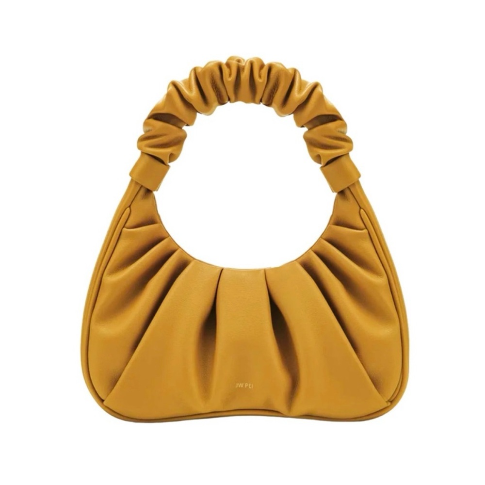 JW PEI Yellow Shoulder Bag with Ruched Design